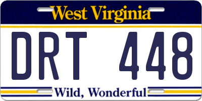 WV license plate DRT448