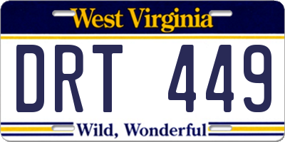 WV license plate DRT449