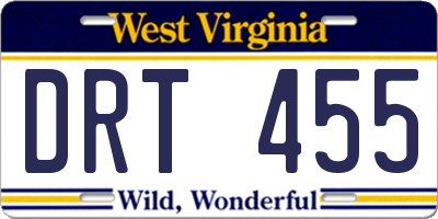 WV license plate DRT455