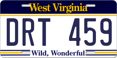 WV license plate DRT459
