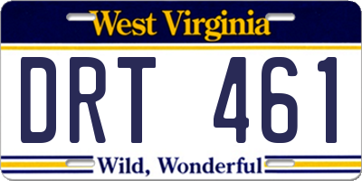 WV license plate DRT461