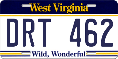 WV license plate DRT462