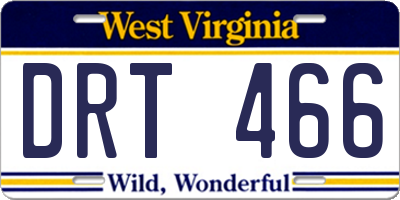 WV license plate DRT466