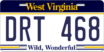 WV license plate DRT468