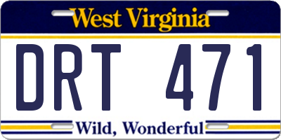 WV license plate DRT471
