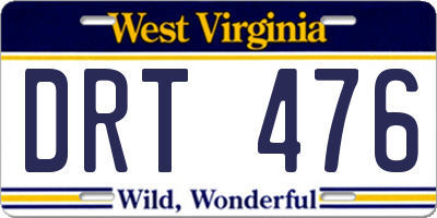 WV license plate DRT476