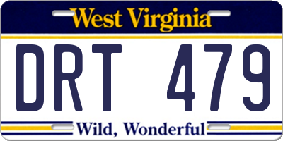 WV license plate DRT479