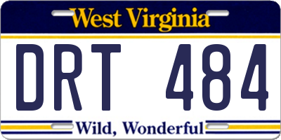 WV license plate DRT484
