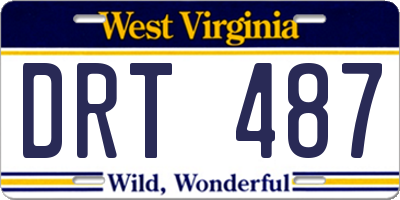 WV license plate DRT487
