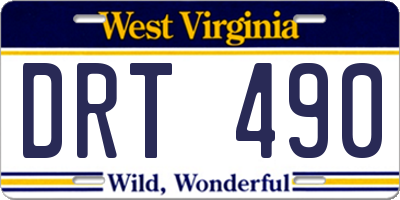 WV license plate DRT490