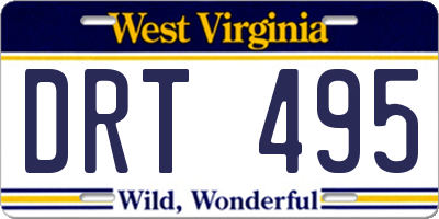 WV license plate DRT495