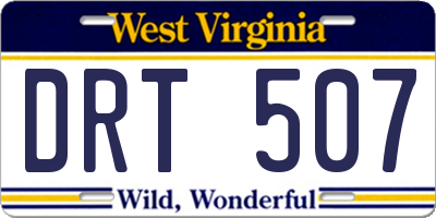 WV license plate DRT507
