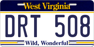 WV license plate DRT508
