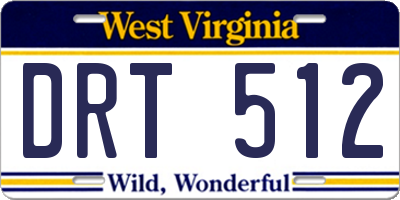 WV license plate DRT512