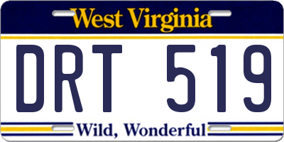 WV license plate DRT519
