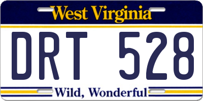 WV license plate DRT528