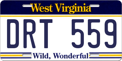 WV license plate DRT559