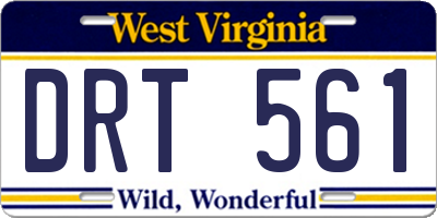 WV license plate DRT561