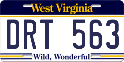 WV license plate DRT563
