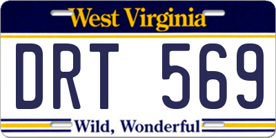 WV license plate DRT569