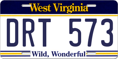 WV license plate DRT573