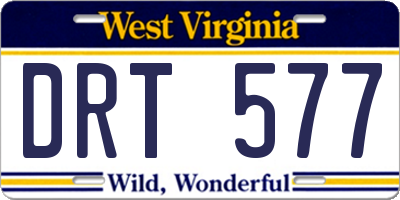 WV license plate DRT577