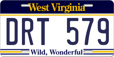 WV license plate DRT579