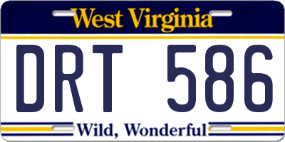 WV license plate DRT586