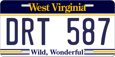 WV license plate DRT587