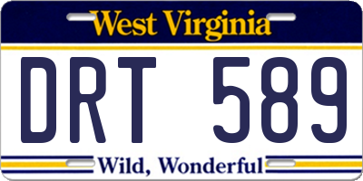 WV license plate DRT589
