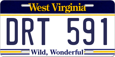 WV license plate DRT591