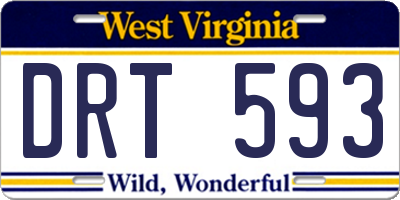 WV license plate DRT593