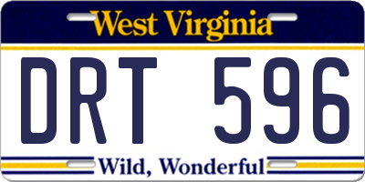 WV license plate DRT596