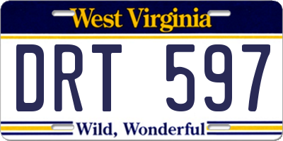 WV license plate DRT597