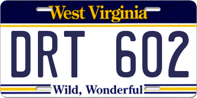 WV license plate DRT602