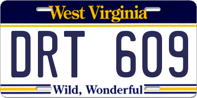 WV license plate DRT609