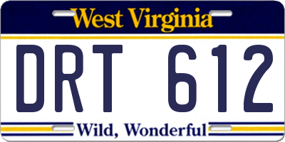 WV license plate DRT612