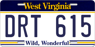 WV license plate DRT615