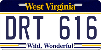 WV license plate DRT616