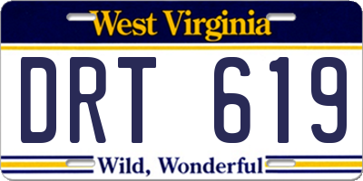 WV license plate DRT619