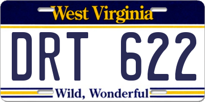 WV license plate DRT622