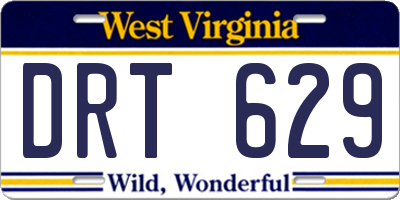 WV license plate DRT629