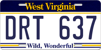 WV license plate DRT637