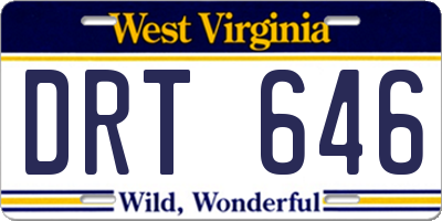 WV license plate DRT646