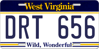 WV license plate DRT656