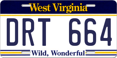 WV license plate DRT664