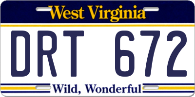 WV license plate DRT672