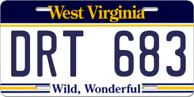 WV license plate DRT683