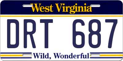 WV license plate DRT687