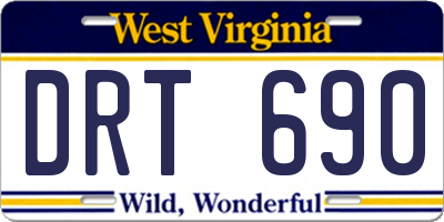WV license plate DRT690